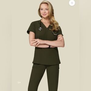 Mandala Olive Green Scrub Set